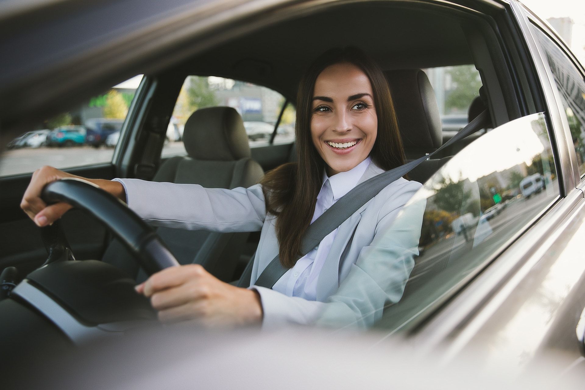 Partecipante durante un test drive