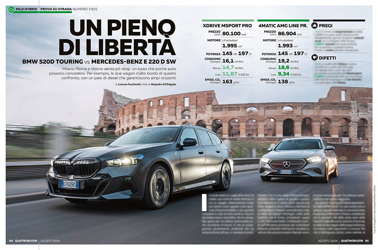BMW Serie 5 Touring vs Mercedes-Benz Classe E SW BMW Serie 5 Touring vs Mercedes-Benz Classe E SW
